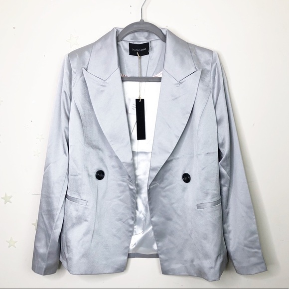 Dolce Cabo satin grey/silver blazer - Picture 1 of 9